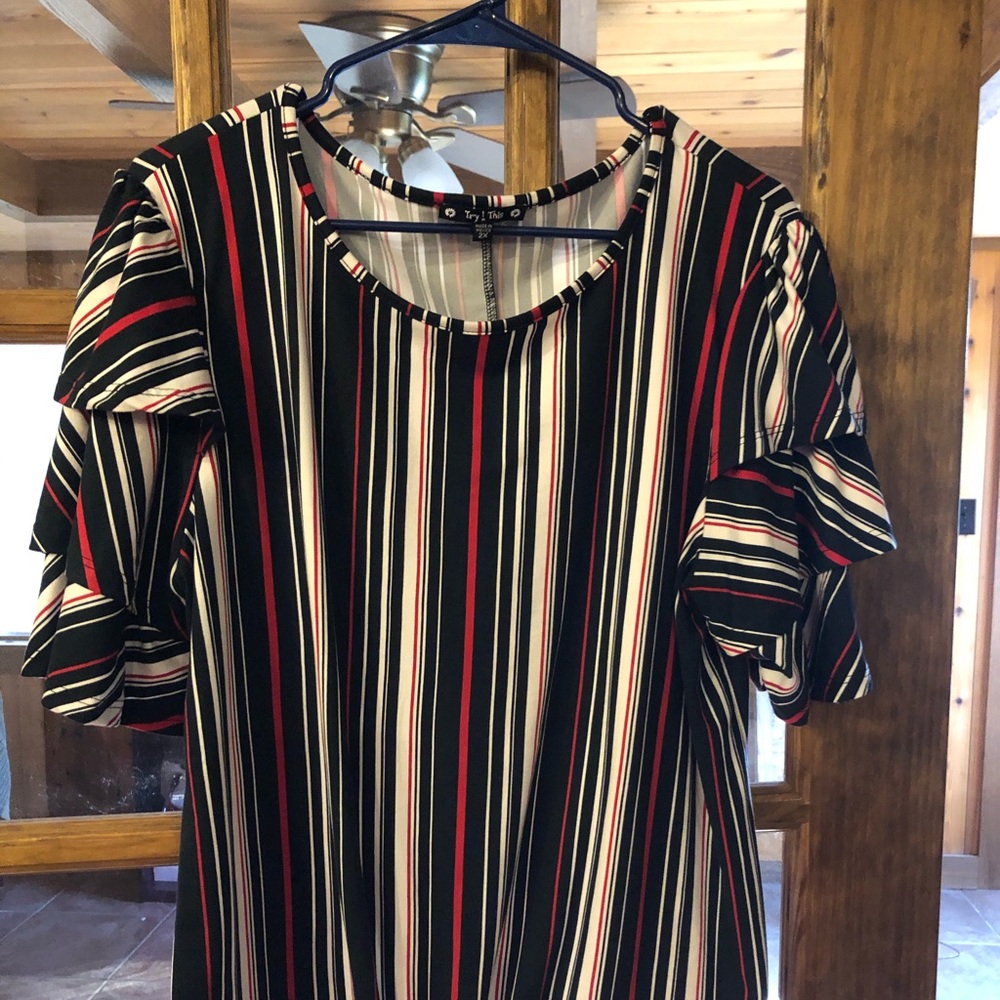 Try This ruffle sleeve shirt